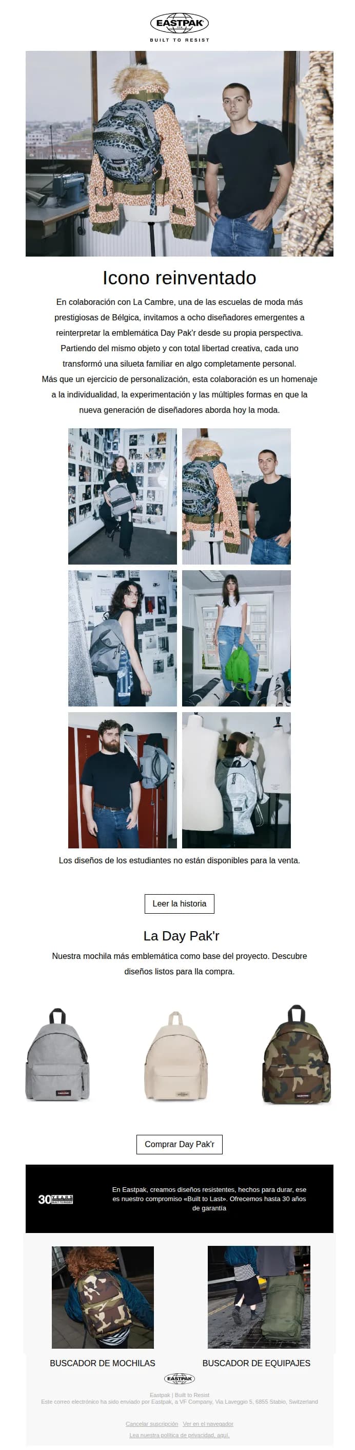Eastpak email: Icono reinventado