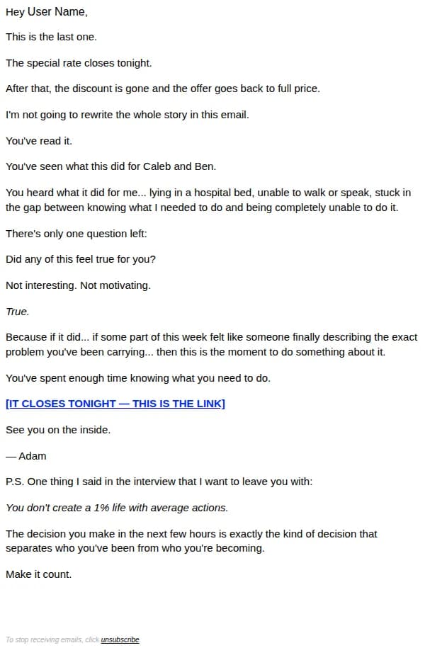 Superhuman CEO email: Closing in a few hours