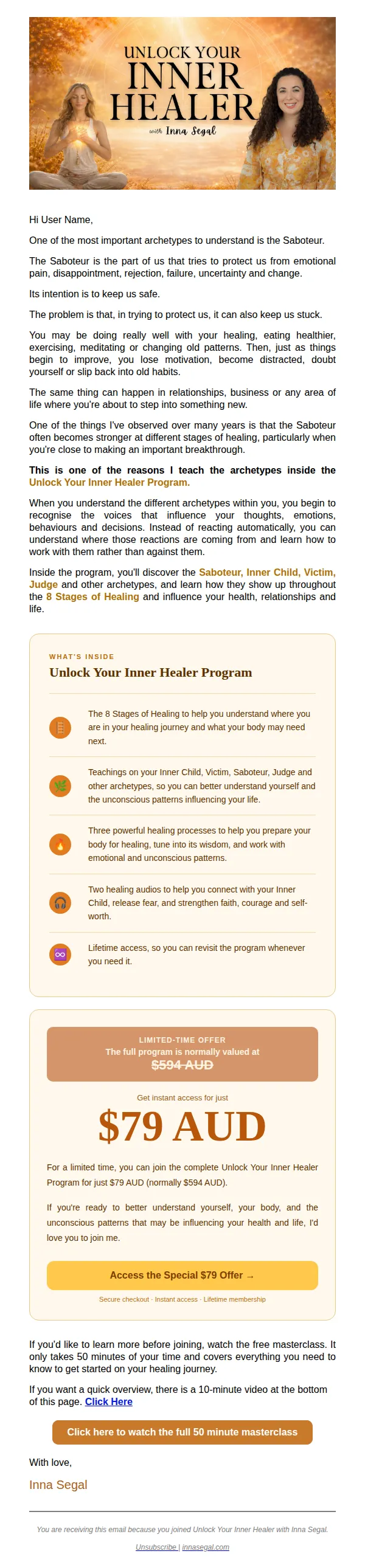 Inna Segal email: What Happens Just Before a Breakthrough?