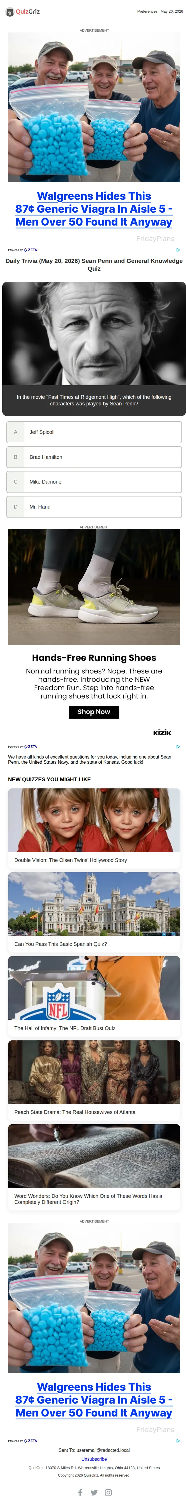 QuizGriz email: 🐻 Quiz of the Day - May 20, 2026
