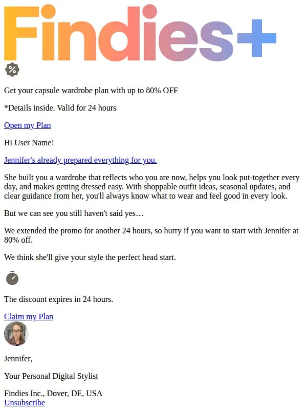 marketing.findies.com email: Offer extended — get your 80% off now
