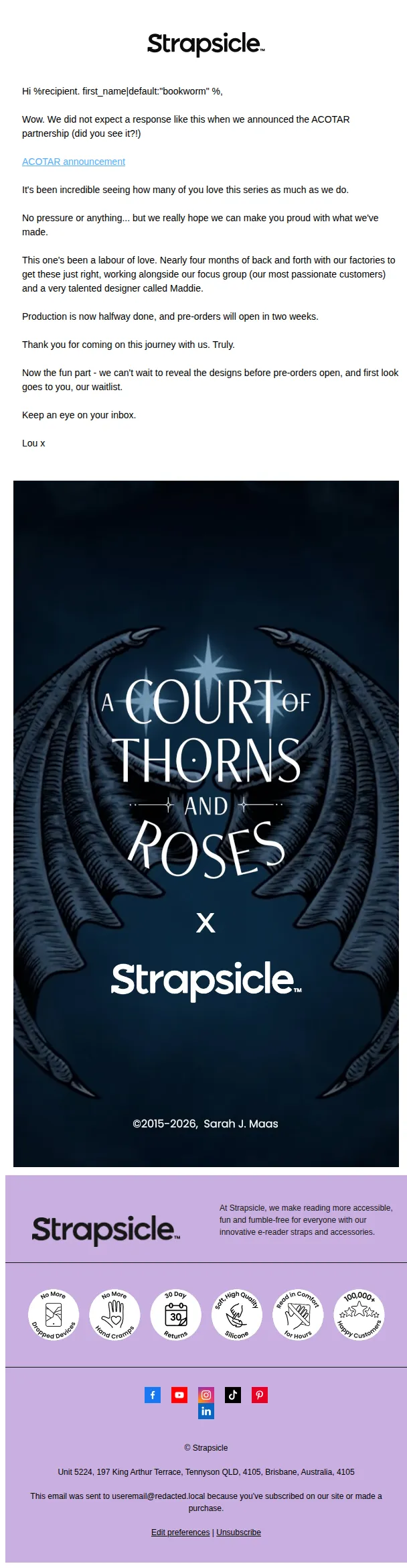 Strapsicle email: Wow... that escalated!! 🦇✨