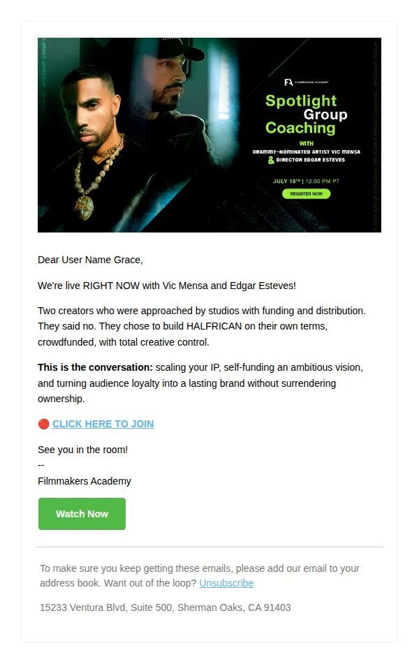 Filmmakers Academy email: 🔴 LIVE NOW: Vic Mensa & Edgar Esteves on Building Creative Freedom