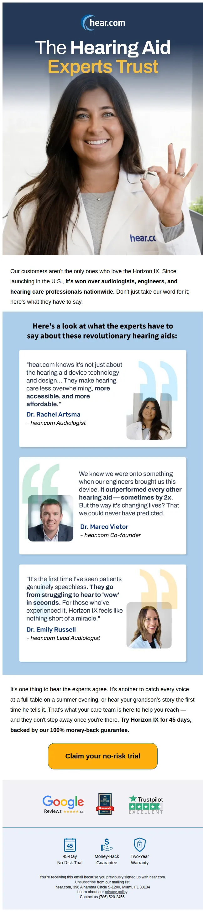 hear.com team email: The hearing aid the experts in your area trust