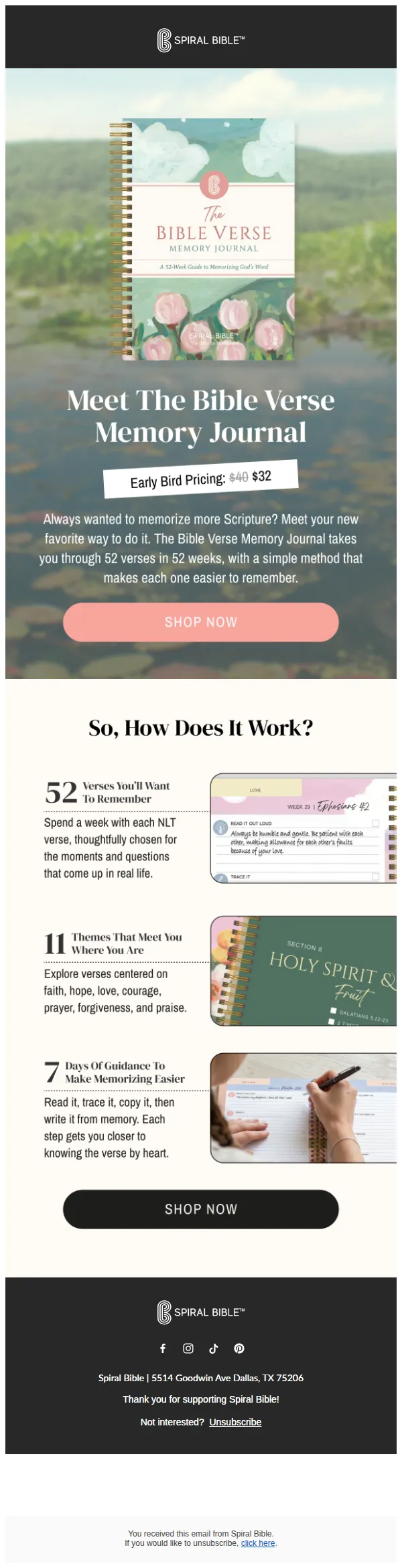 Spiral Bible email: It’s here: The Bible Verse Memory Journal