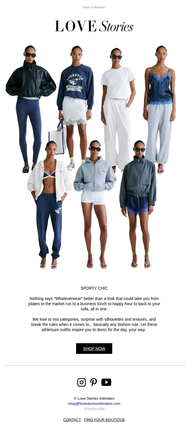 Love Stories email: Athleisure: The Love Stories Way