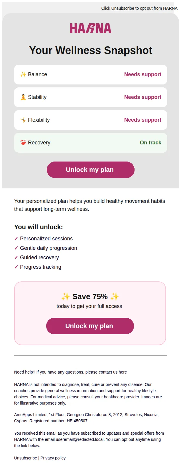 HARNA email: 3 areas need support