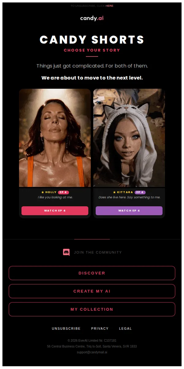 Candy AI email: We are about to move to the next level 🔥