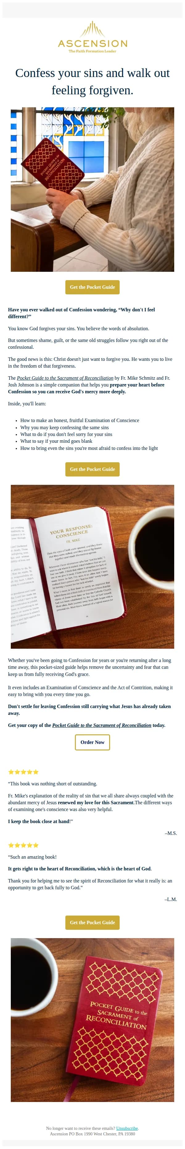 Ascension email: Why don’t I feel forgiven after Confession?