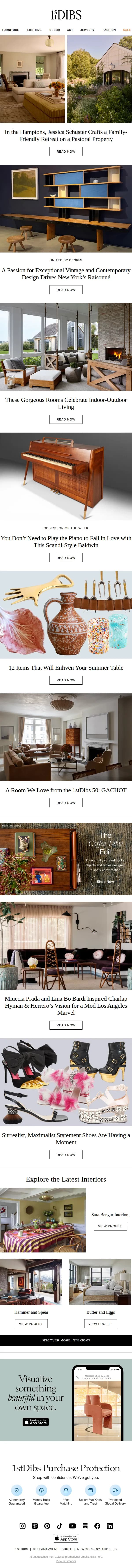 1stDibs email: A Family-Friendly Retreat in the Hamptons