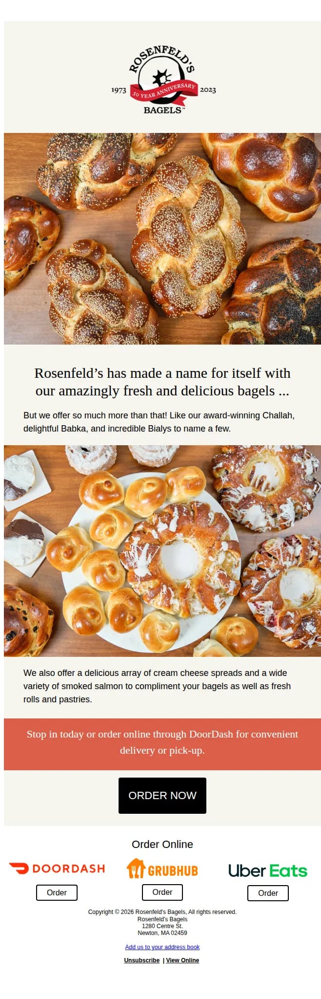 Rosenfeld's Bagels email: So Much More Than Amazing Bagels...