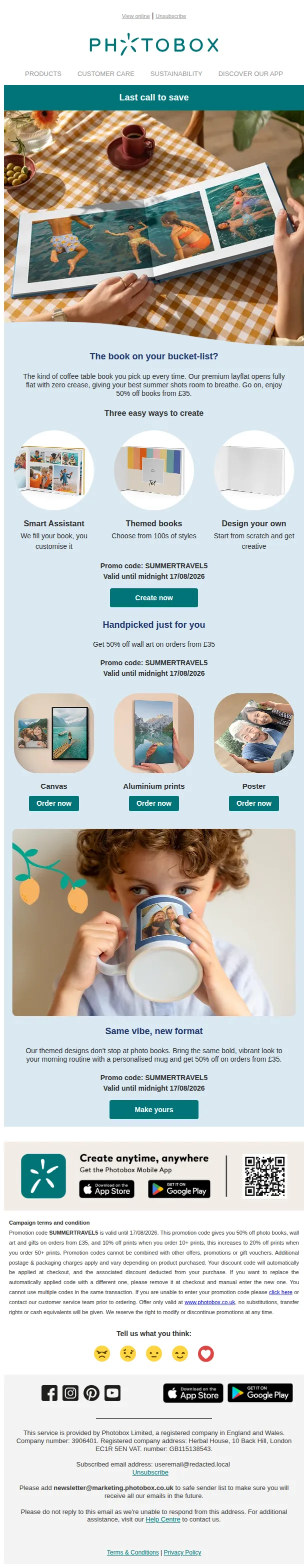 Photobox email: The offer's last hurrah ⛱️