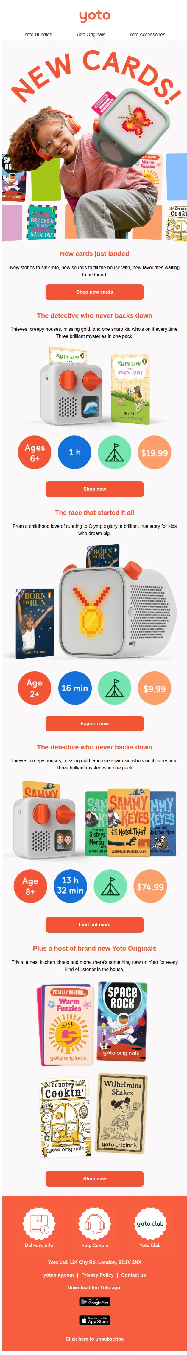 Yoto email: New Yoto cards are here!