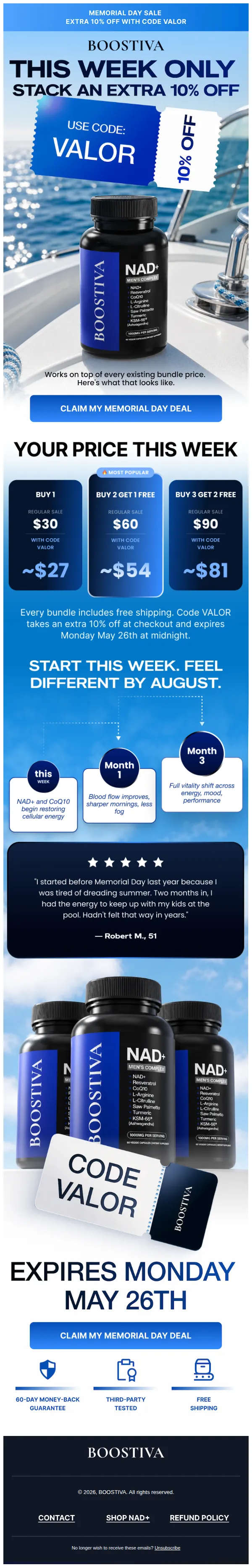 Boostiva email: memorial day deal just dropped