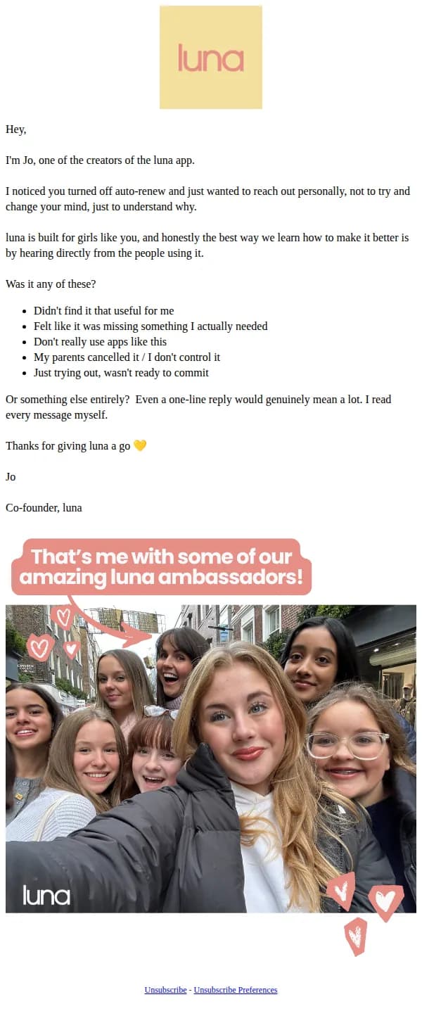 luna email: Can I ask you something about luna?