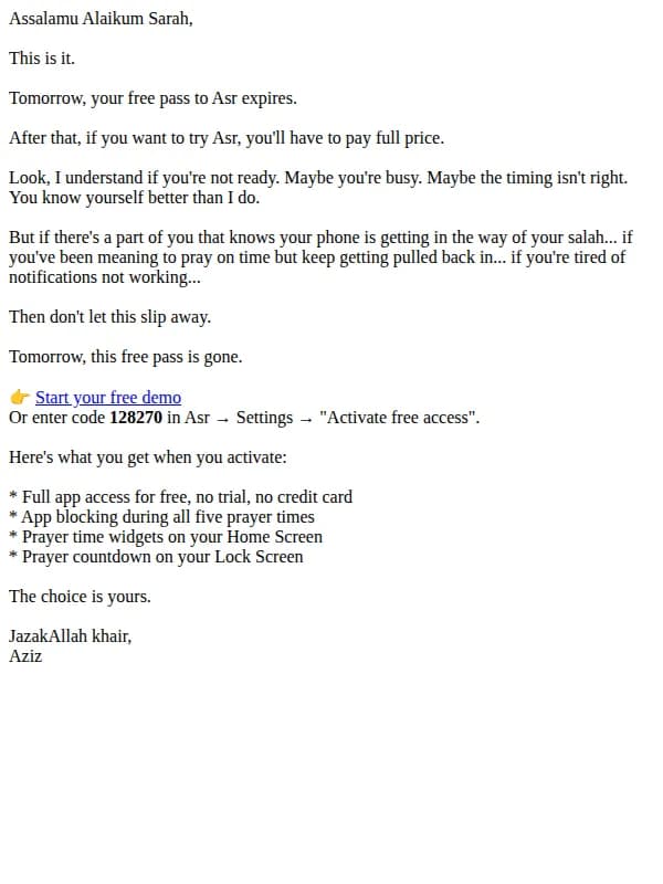 Asr email: Even if you never join Asr