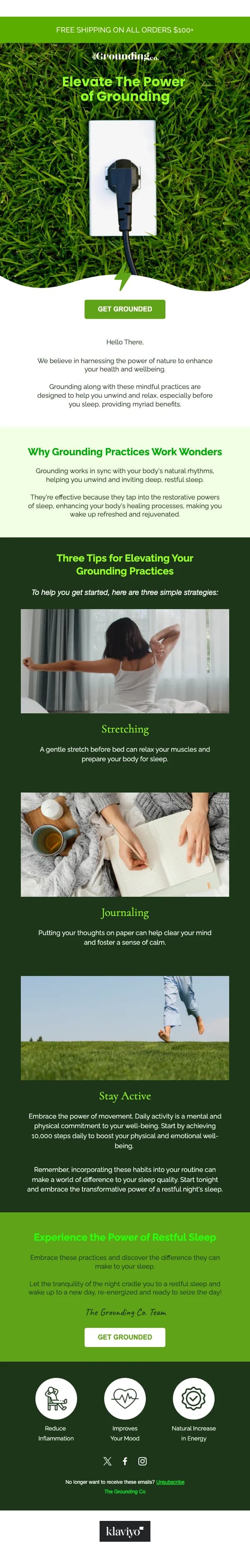 Terra Grounding email: Stretch, Journal, Stay Active 🧘🏻