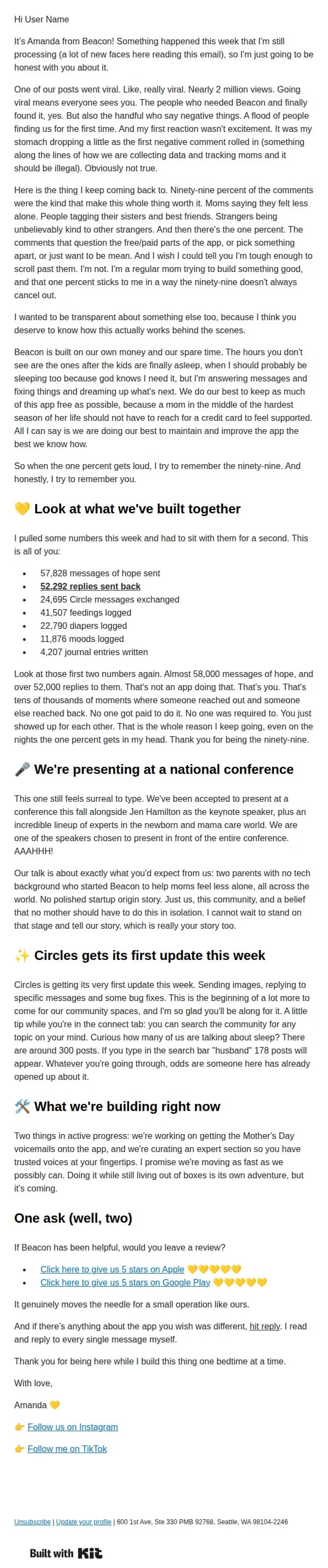Beacon email: Jen Hamilton is keynoting. We're presenting. AHH!