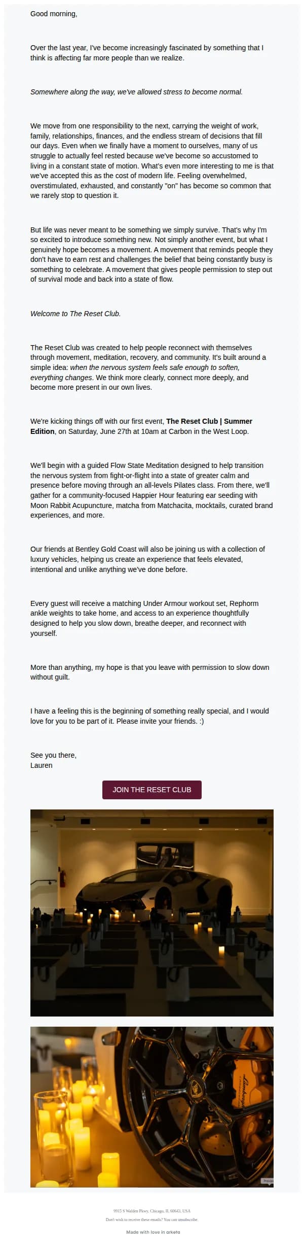 Rephorm Pilates email: Introducing The Reset Club