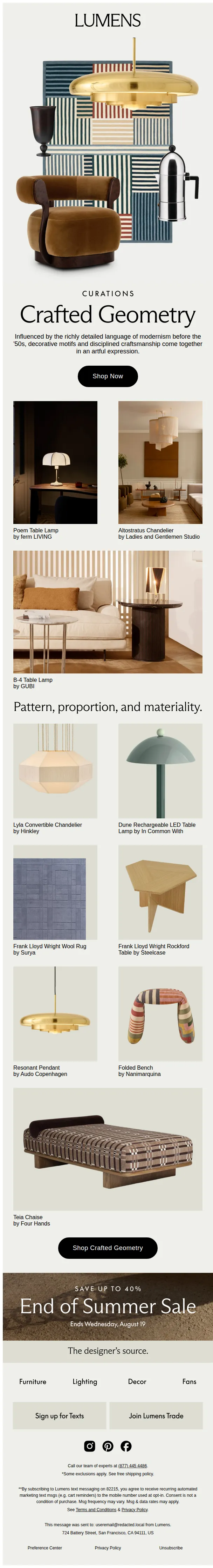 Lumens email: Where Craft Meets Form