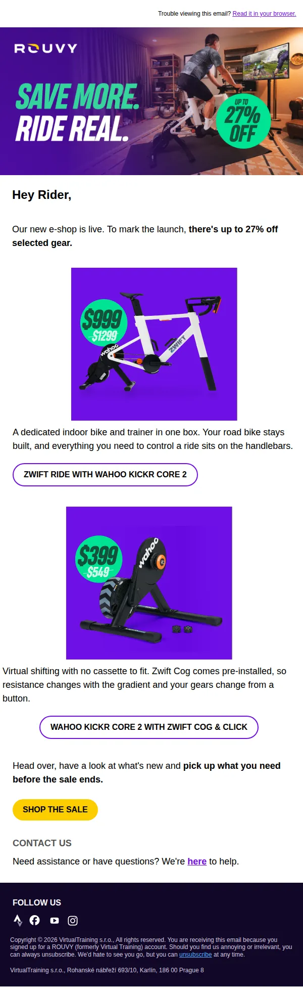 ROUVY email: Save up to 27% off trainers on the new ROUVY e-shop