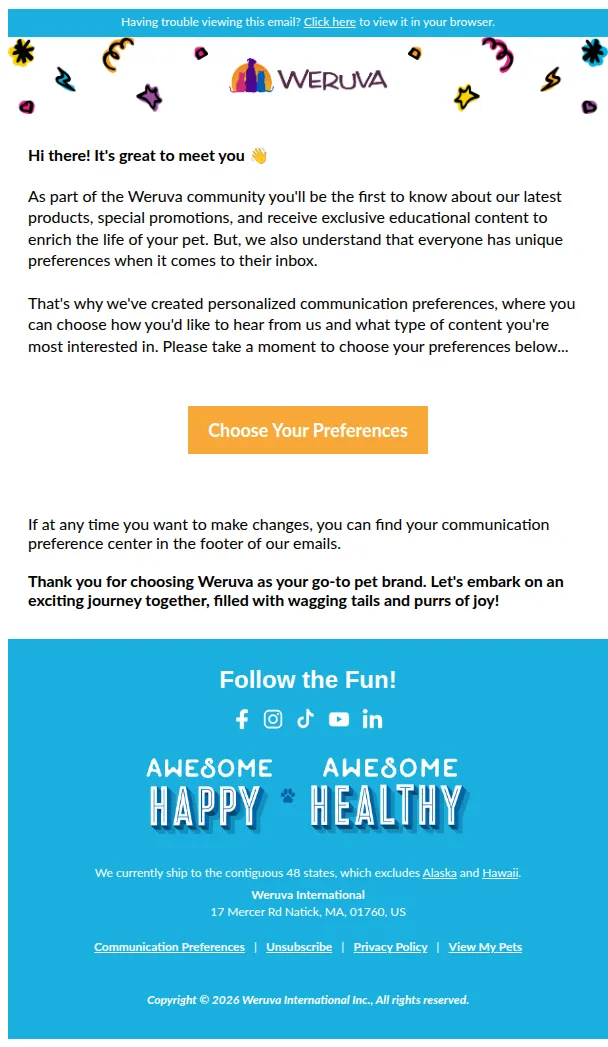 Weruva email: Get Ready to Unleash Some Fun with Weruva!