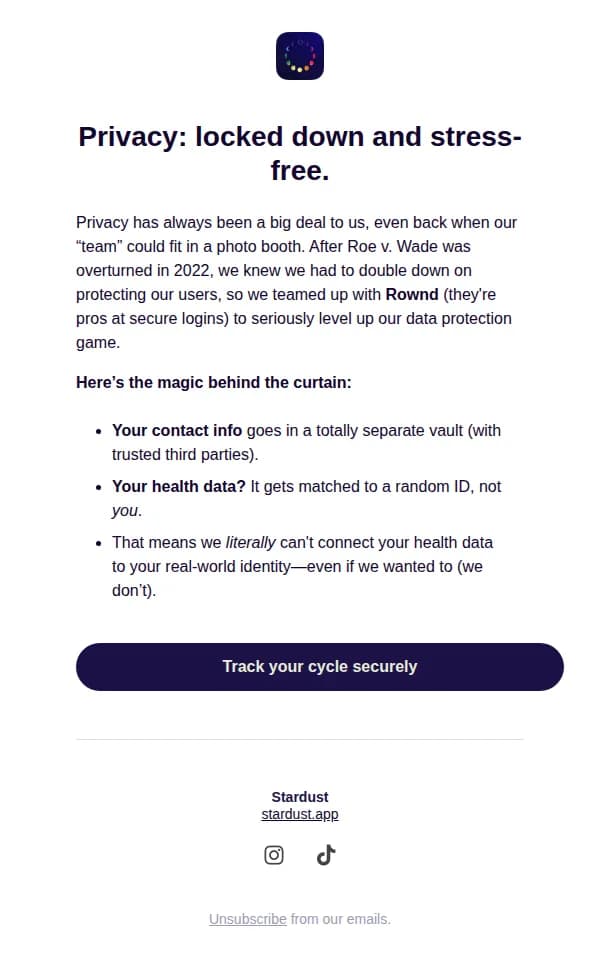 Stardust email: Get synced, securely.