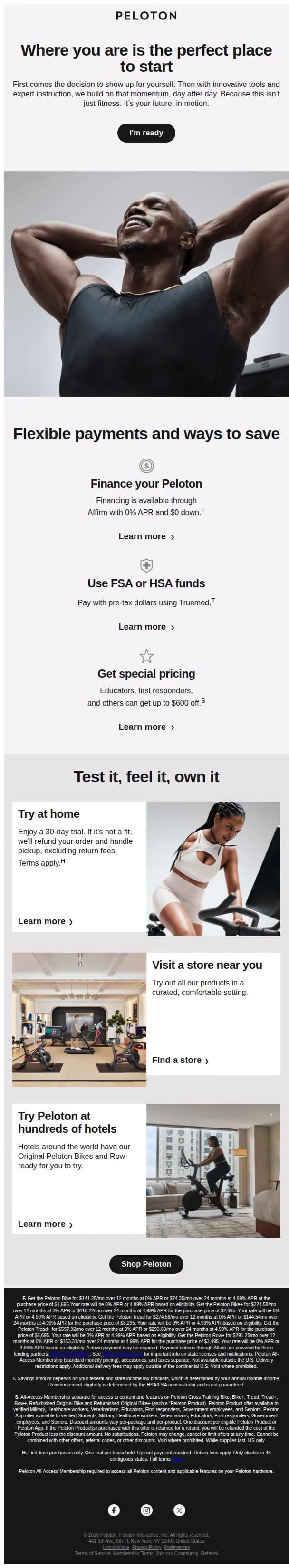 Peloton email: Unlock the strongest version of you