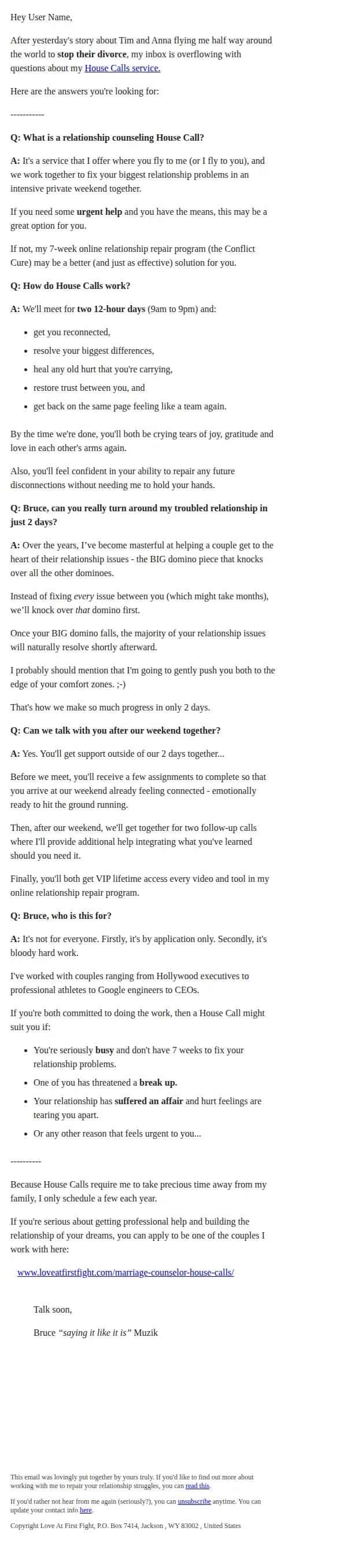 Love At First Fight email: Can I really fix your relationship problems in a weekend?