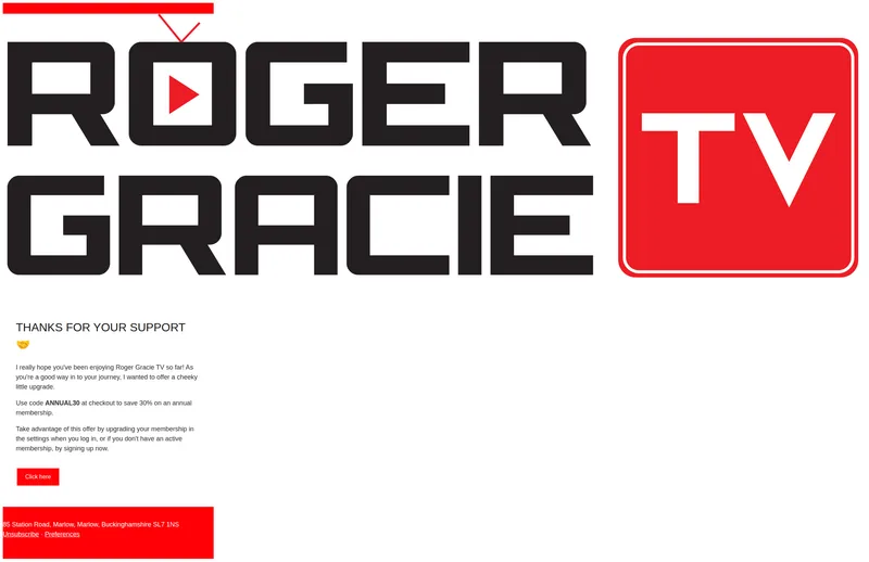 Roger Gracie TV email: Exclusive Deal: Get 30% Off When You Switch to Yearly Membership!