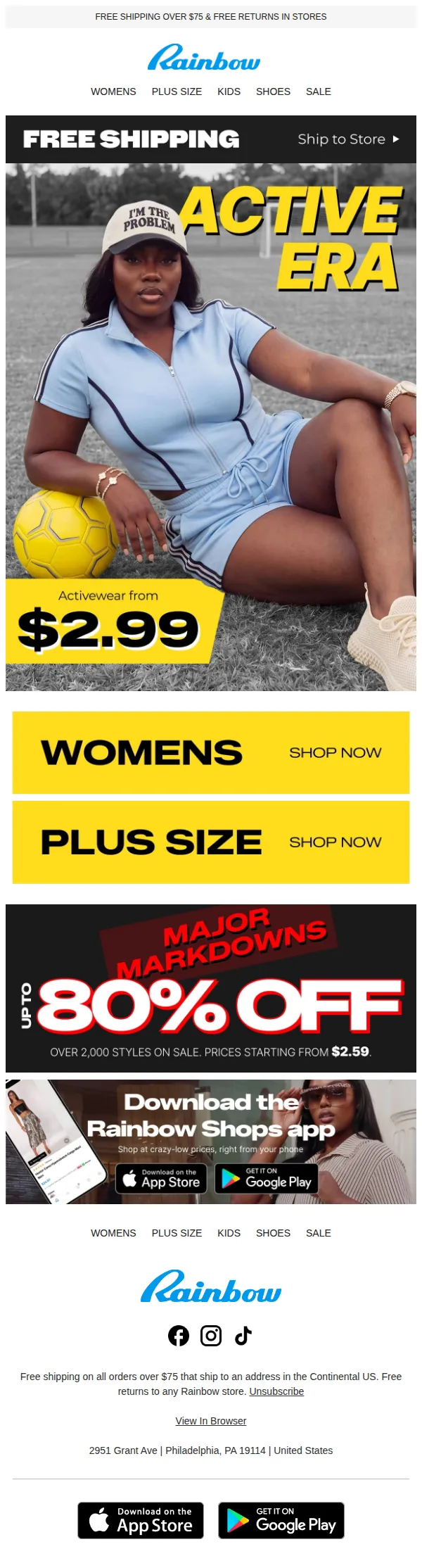 Rainbow Shops email: When They Go Low, We? 👀