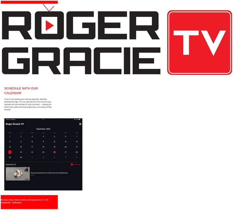 Roger Gracie TV email: Schedule your study with the calendar 🗓️