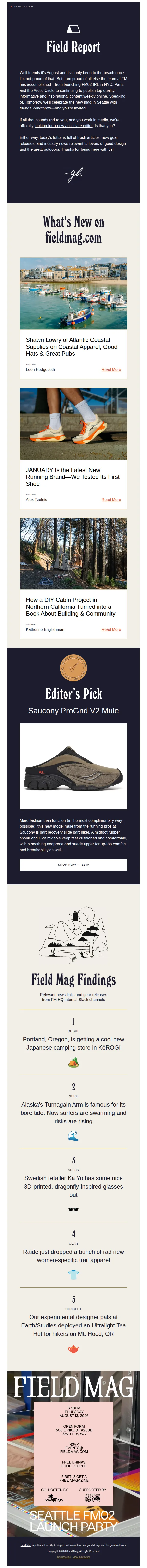 Field Mag email: Testing the Debut Shoe from New Running Brand JANUARY