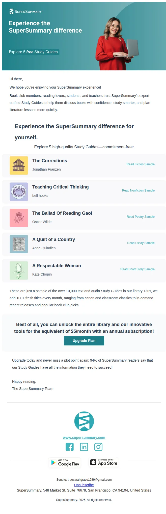 SuperSummary email: Claim 5 free Study Guides 👀