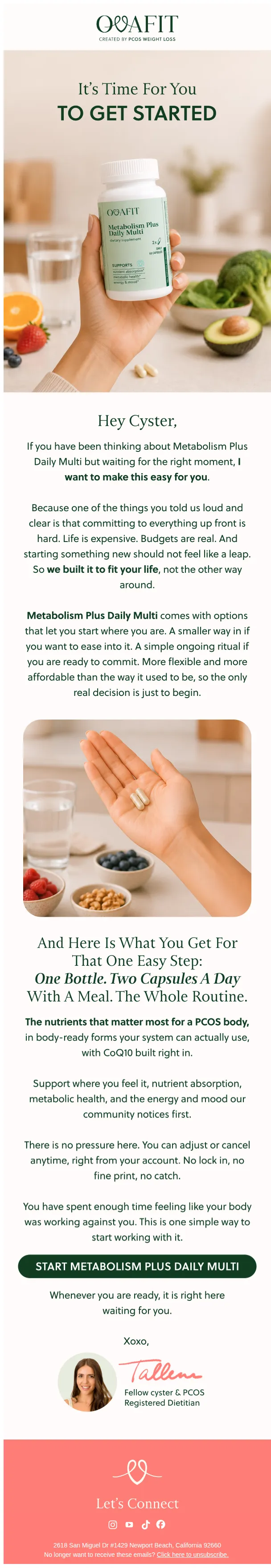 The Cysterhood App email: Start where you are