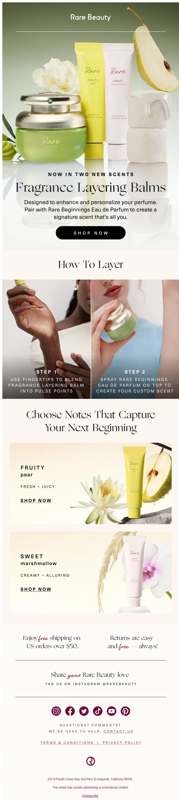 Rare Beauty email: A new way to wear fragrance…