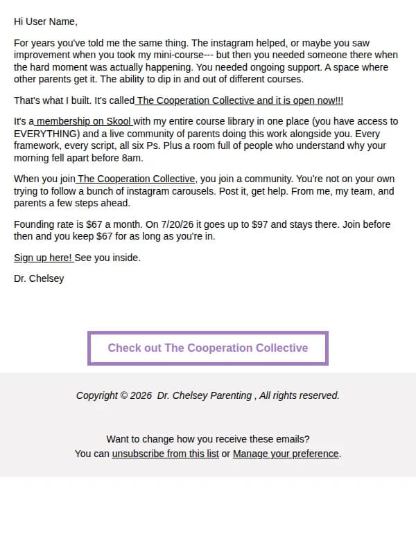 Positive Parenting email: The Cooperation Collective