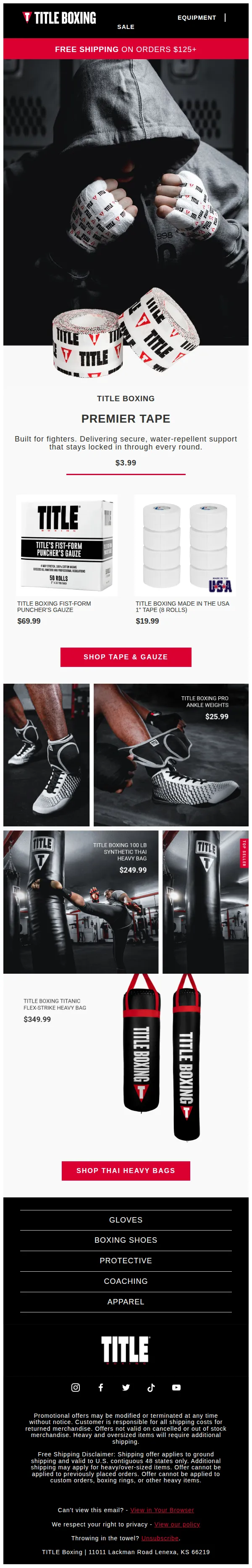 TITLE Boxing email: Secure, Supportive Tape Built For Fighters