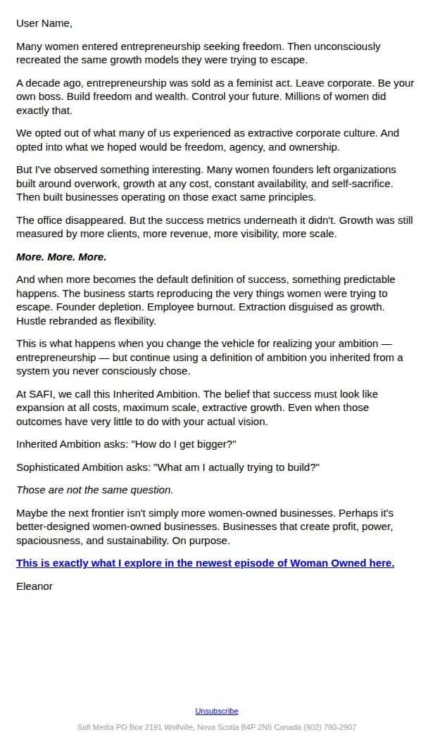 SAFI email: what are you actually trying to build?