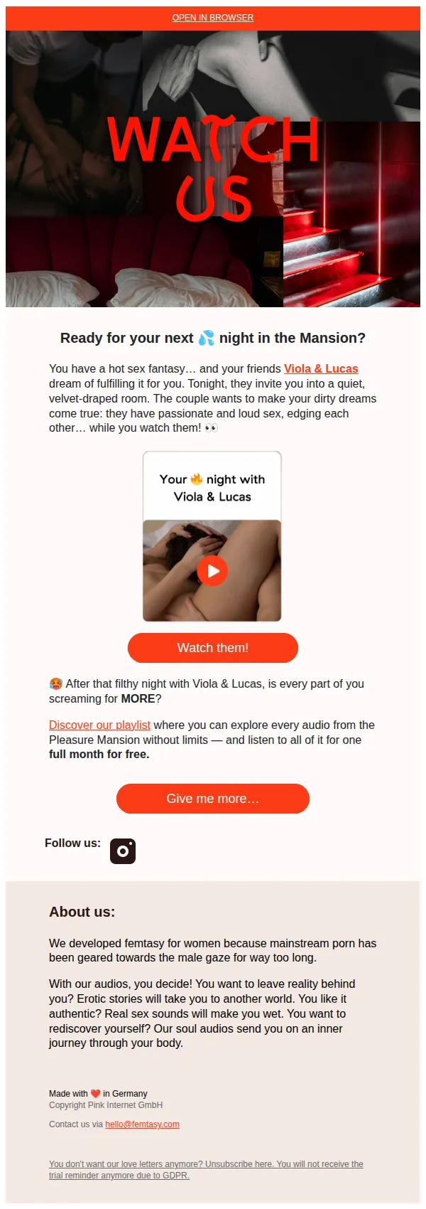 femtasy email: You want to watch them having sex… 👀