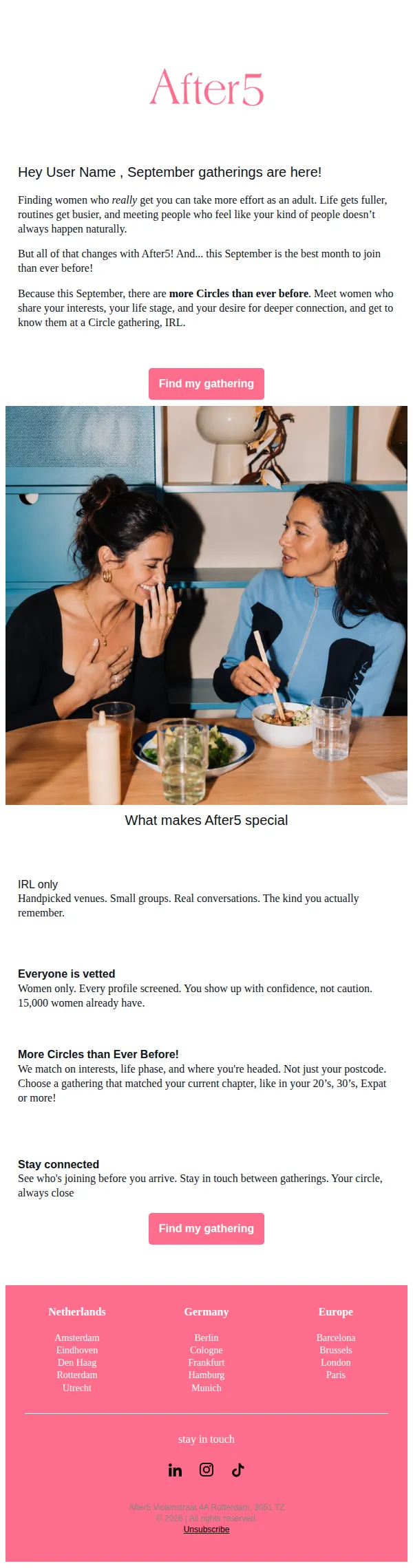 After5 email: Your September gatherings just dropped! 🤩