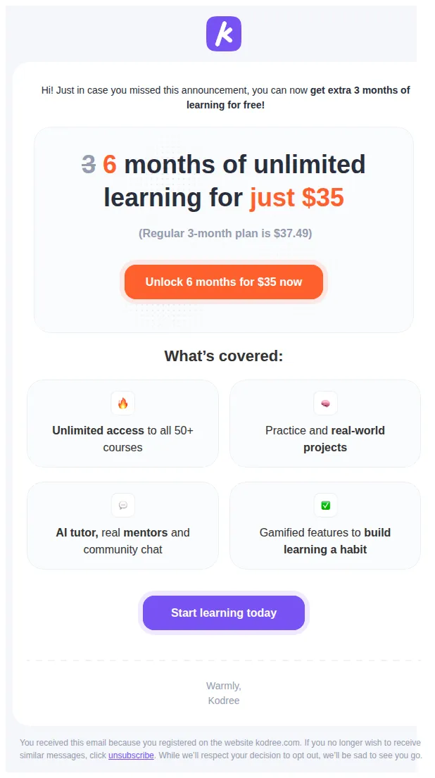 Kodree email: Update for useremail@redacted.local is missed