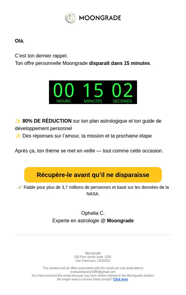Moongrade email: Eu precisei fazer isso por você