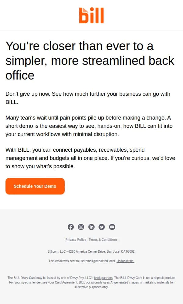 BILL email: One small step to transform your financial operations