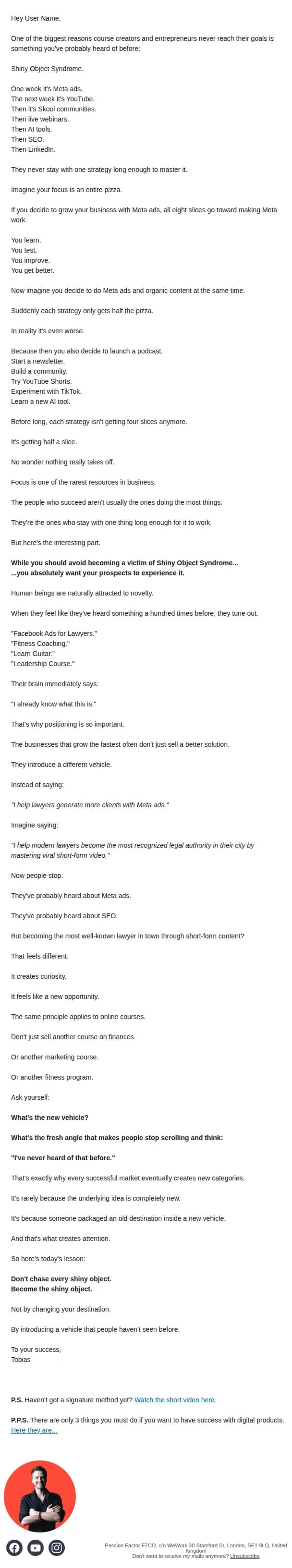 Fastlane Growth email: 🔴 don't chase shiny objects... create them (here’s how)