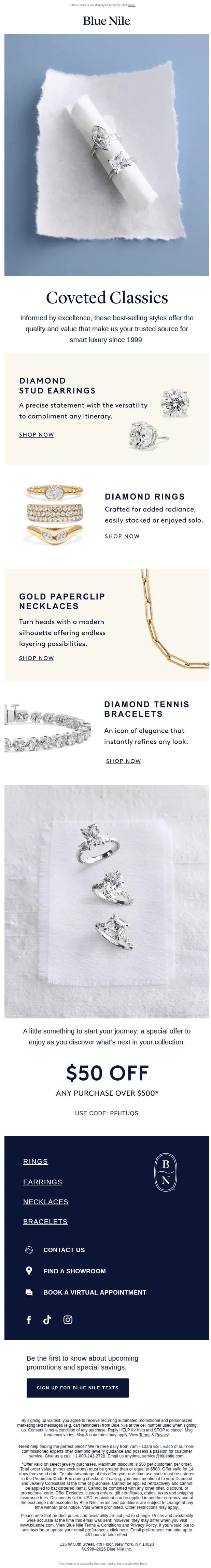 Blue Nile email: Jewelry Informed By Excellence
