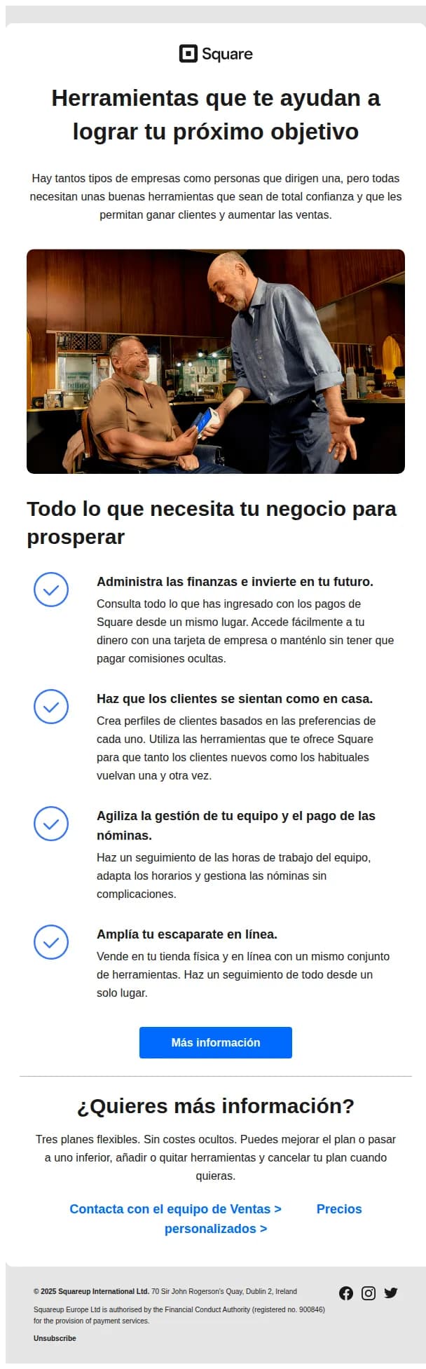Square email: Te ayudamos a dirigir tu negocio, tenga el tamaño que tenga