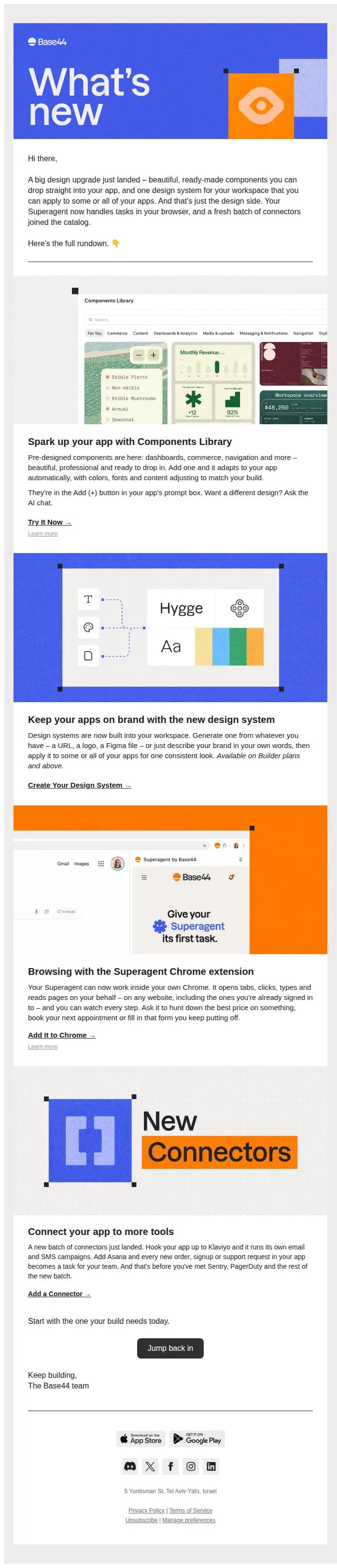 Base44 email: Meet the new design powers in your app