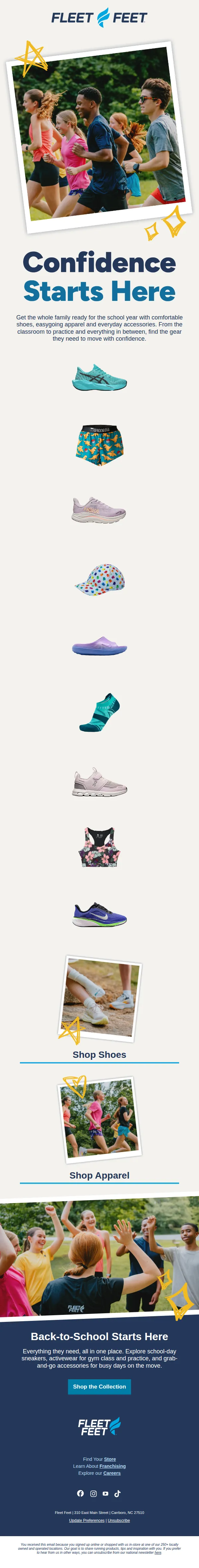 Fleet Feet email: Start the school year strong