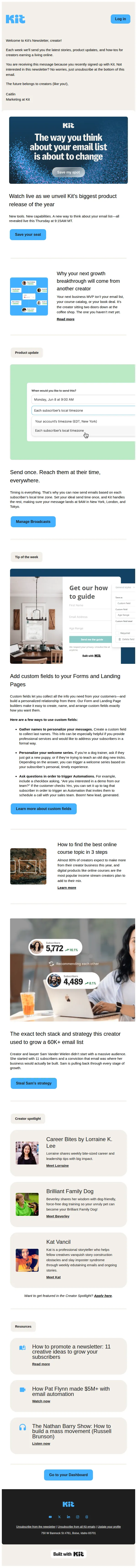 Kit email: The exact strategy this creator used to grow a 60K+ email list